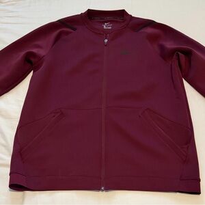 Nike Pro Dri-Fit Mens Large Training Jacket Maroon Activewear Sweat-Wicking
